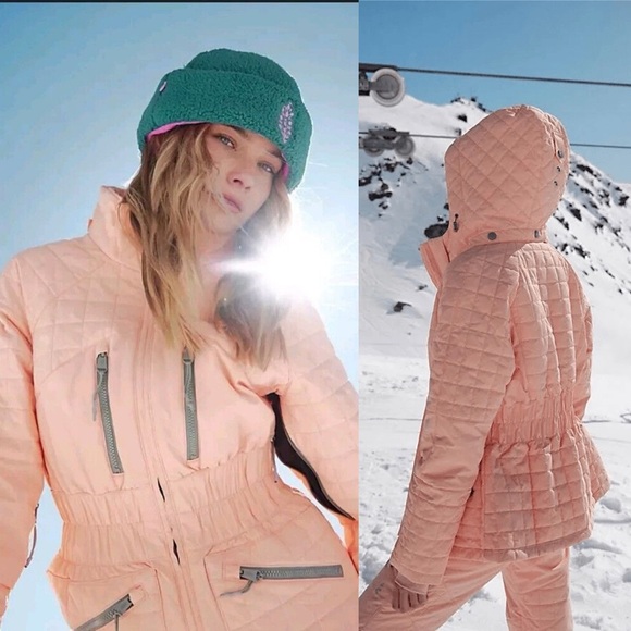 Free People Jackets & Blazers - NWT Free People All Prepped Ski Winter Jacket Watermelon Peach
